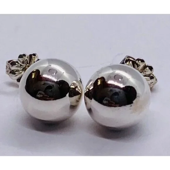 Tiffany Co Ball Stud Earrings Bead Hardwear hard wear Sterling